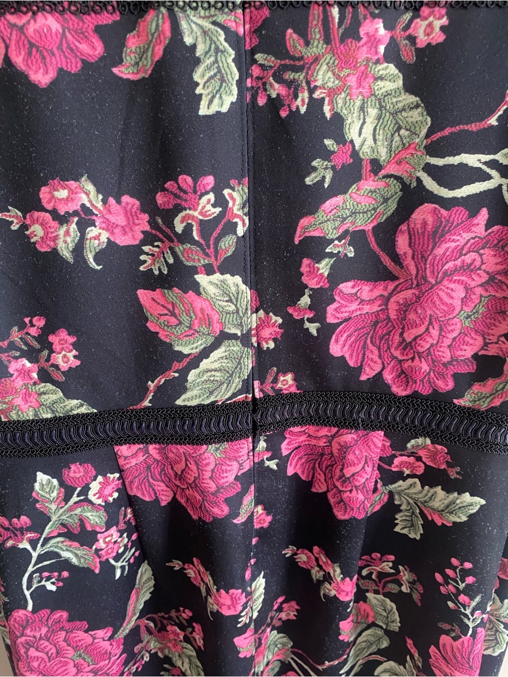 Tadashi Shoji Black Lace Midi Dress with Pink Floral Embroidery - Picture 10 of 13